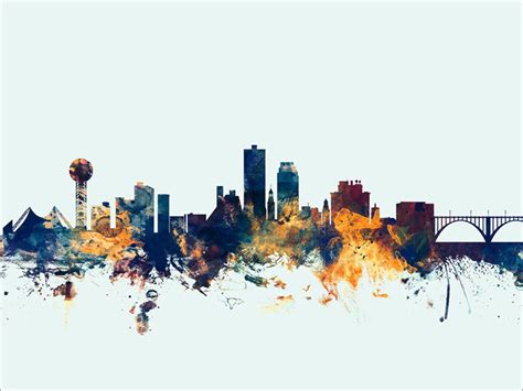 Knoxville Skyline Knoxville Tennessee Cityscape Art Print Etsy