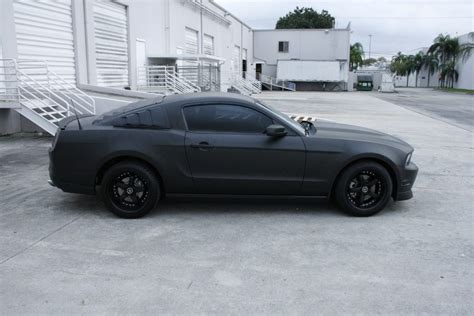 Ford Mustang Matte Black Car Wrap Fort Lauderdale Florida