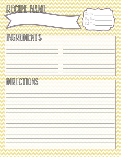 Free Printable Recipe Pages Templates If You Want Full Recipe Designing