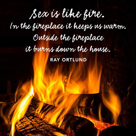 Sex Is Like Fire In The Fireplace It Keeps Us Warm Outside The