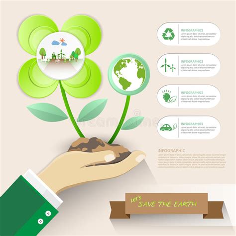 Let S Save The Earth Ecology Concept Infographics Stock Vector