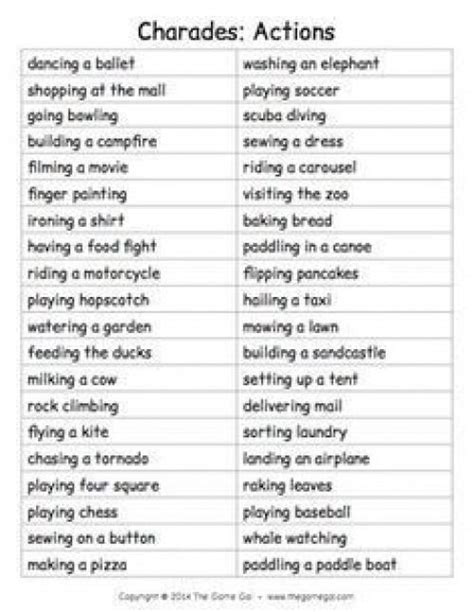 From The Game Galheres A List Of Phrases To Play An Acting Game Like