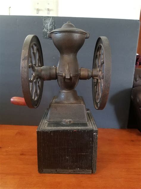 Antique Chas Parker Co Cast Iron Coffee Grinder Mill Meriden Conn 17