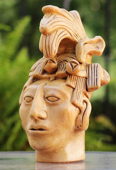 Maya King Of Palenque In Golde Fair Trade Archaeological Ceramic