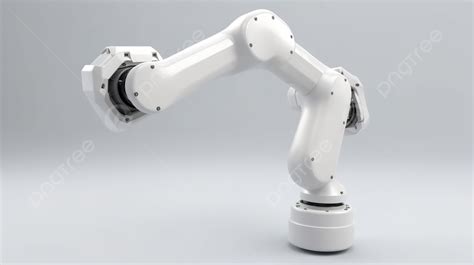흰색 배경에 흰색 로봇 팔의 빈 공간 준비 3d 렌더링 로봇 팔 기계 팔 제조업 배경 일러스트 및 사진 무료 다운로드