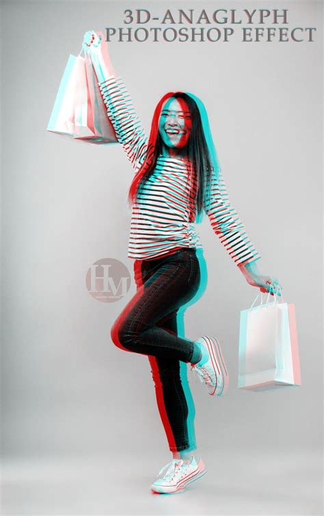 How To Create 3d Anaglyph Effect Red And Blue Glitch In Photoshop