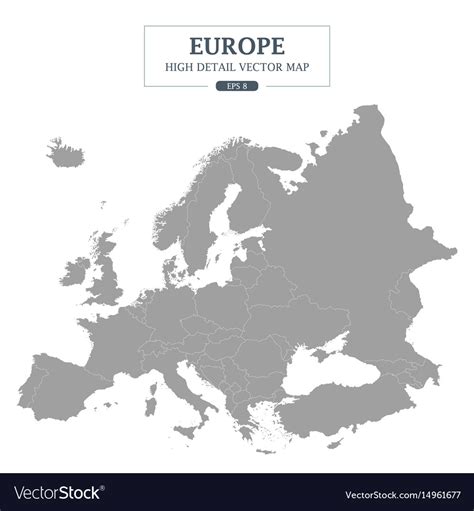 Europe Map Gray Color Separated All Countries Vector Image