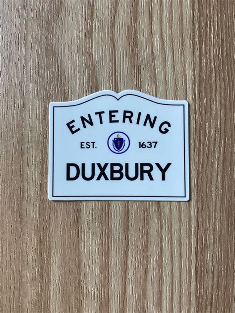 Entering Duxbury Massachusetts Town Sign Sticker Etsy