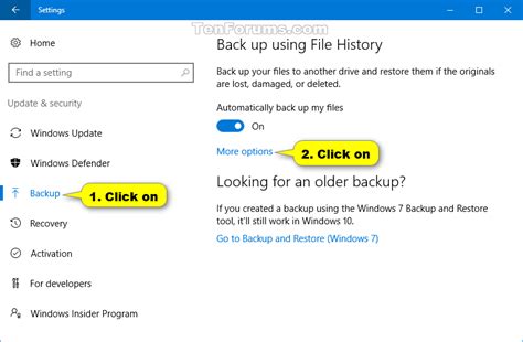 Restore Files Or Folders From File History In Windows 10 Tutorials
