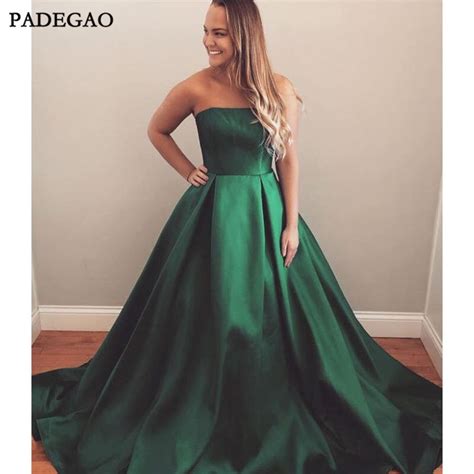 Green A Line Floor Length Evening Dress Strapless Lace Up Sweep Train