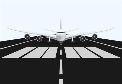Airplane On Airport Runway For Take Off Vector Illustration 2646019