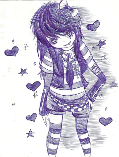 Cuteemoanimedrawings Emo Girl Sketch By Sukina Chan On Deviantart