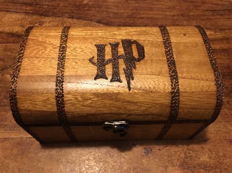 Harry Potter Hogwarts Trunk Inspired Wooden Chest With Drop Etsy