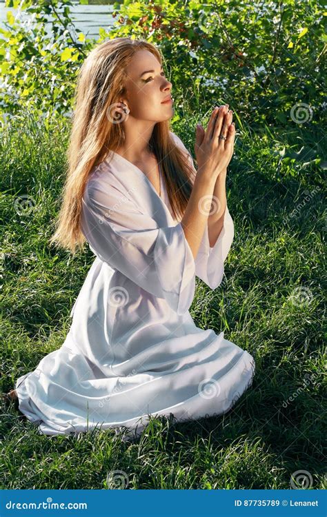 Young Woman Praying Stock Image Image Of Freedom Concept 87735789