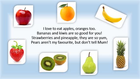 Eslaloud Fruit Poem Kids Poems Preschool Poems Simple Poems