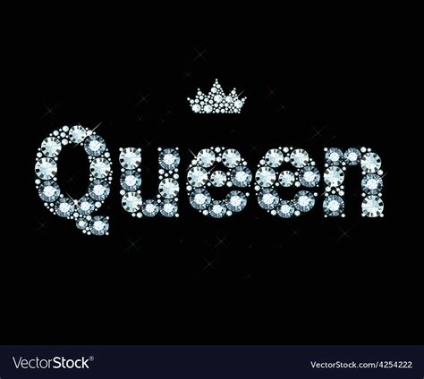 diamond word queen royalty free vector image vectorstock
