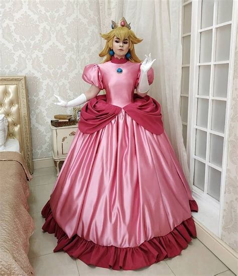 Princess Peach Mario Games Inspired Cosplay Costume Made To Order Item Handmade Dress In 2021