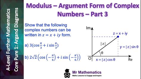 Modulus Argument Form Of Complex Numbers Part Mr Mathematics YouTube