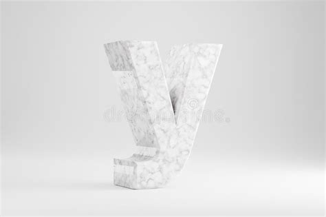 Marble 3d Letter Y Lowercase White Marble Letter Isolated On White