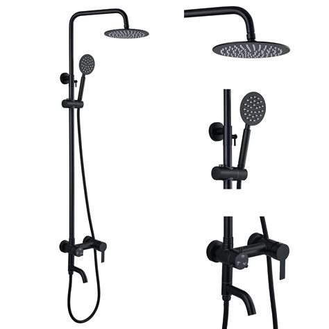 Buy Gotonovo Shower Fixture Wall Matte Black Sus 304 Stainless Steel Triple Function With Hand