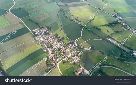 Aerial View Greenfields Suburbs Munich Stock Photo 2164018787