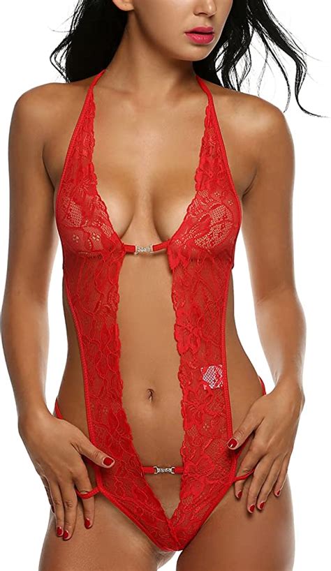 Pagacat Dessous Damen Spitzen Reizw Sche Tiefer V Ausschnitt Negligee