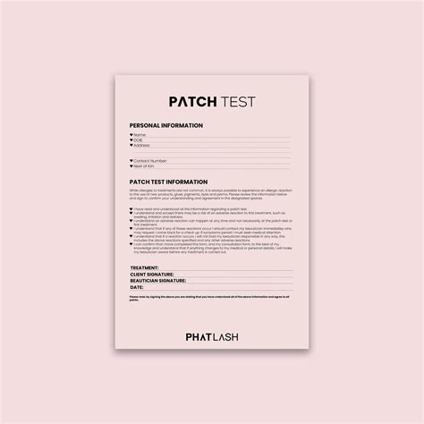 Patch Test General Form Phat Lash Uk
