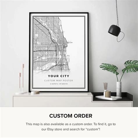 Fort Collins Map Print Minimalistic Wall Art Poster City Etsy