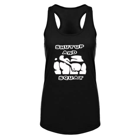 womens shut up and squat fitness workout racerback graphic tank tops graphic tanks tank