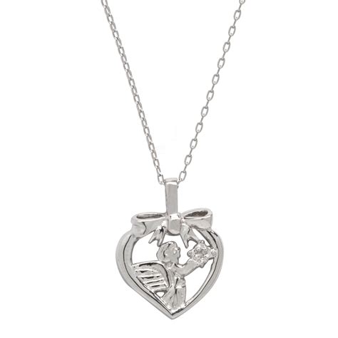 Diamond Accent Angel Pendant Sterling Silver Jewelry Pendants