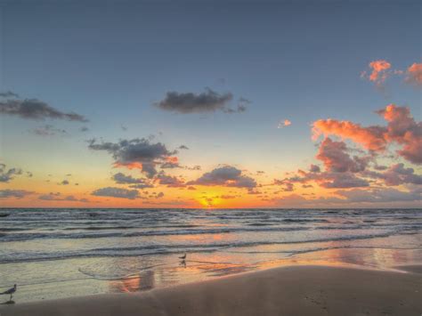 South Padre Island Texas sky outdoor water Beach cloud sunrise Sunset horizon Sea afterg ...