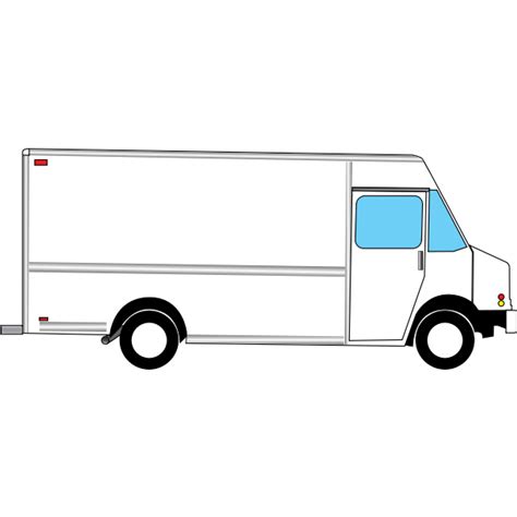 Vector Illustration Of Box Truck From Side Free Svg