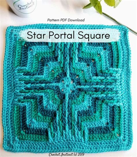 Granny Square 12 Inch Crochet Pattern Blanket Square Star Etsy