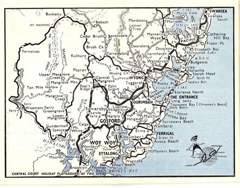 Central Coast Nsw Holiday Coast Map Circa 1960s 1960s Map Flickr