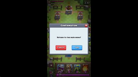 Return To The Main Menu Clash Royale Interface In Game