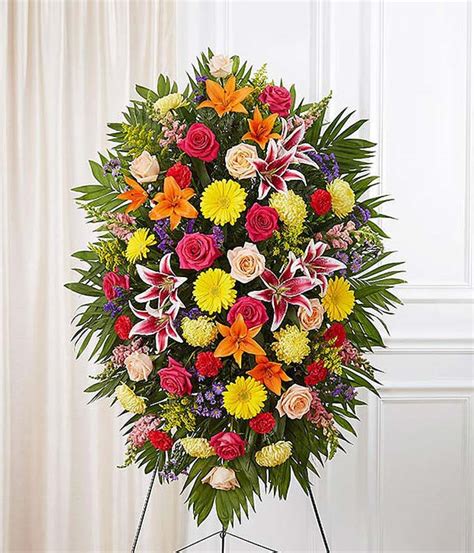 Multicolor Bright Sympathy Standing Spray At From You Flowers