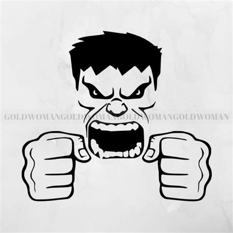 Hulk Characters Svghulk Hands Svgsilhouette Hulk Face Svg Etsy