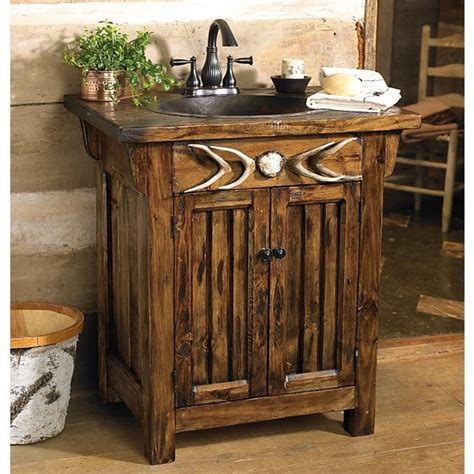 This bathroom has fully leaned into its rustic bathroom ideas. 33 Stunning Rustic Bathroom Vanity Ideas - Remodeling Expense