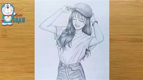 How To Draw A Smiley Face A Girl With Cap Drawing