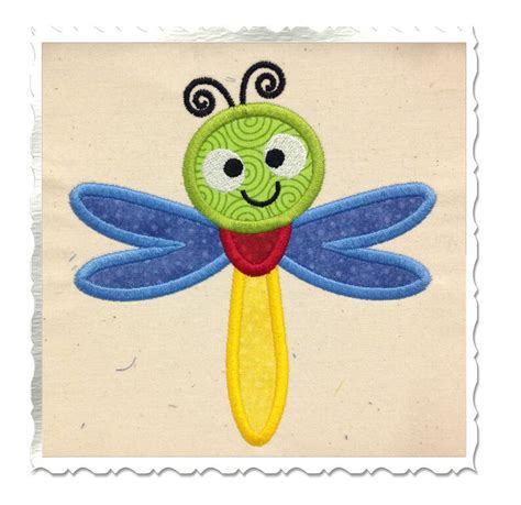 Applique Dragonfly Machine Embroidery Design 4 Sizes Etsy