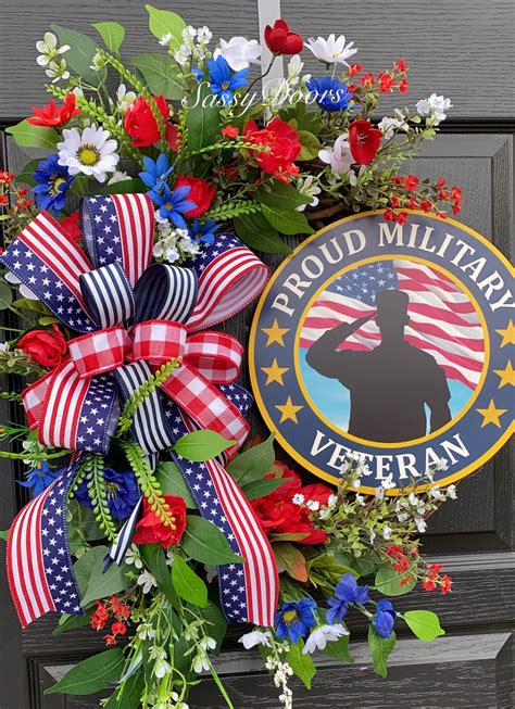 Military Veterans Wreath Patriotic Wreath Memorial Day Wreath Veterans Day Wreath Military