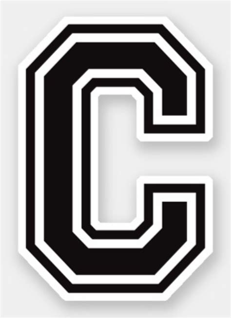 Letter C Sporty College Font Alphabet Sticker Alphabet