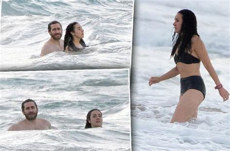 shirtless jake gyllenhaal gets wet and wild with greta caruso in st barts