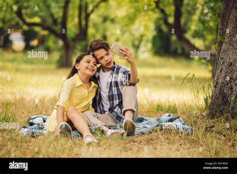 Two Little Kids Taking Selfie Hi Res Stock Photography And Images Alamy