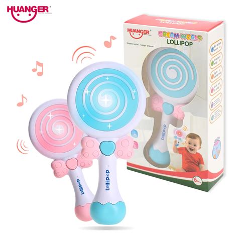 Huanger Baby Rattles Music Lollipop Mobile Hand Shake Bell Ring