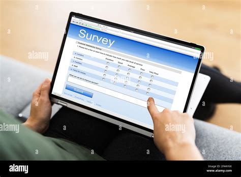Digital Online Questionnaire Or Live Survey Form Stock Photo Alamy