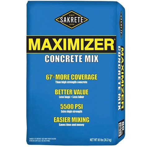Sakrete Maximizer 80 Lb High Strength Concrete Mix At