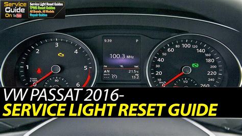 Vw Passat 2016 Service Light Reset Youtube