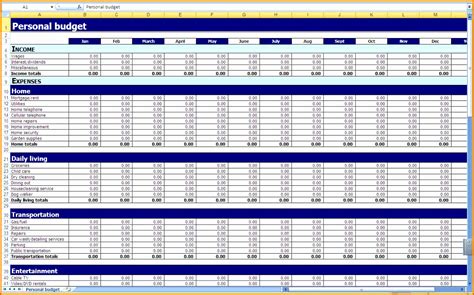 6 Excel Personal Budget Template Excel Templates Excel