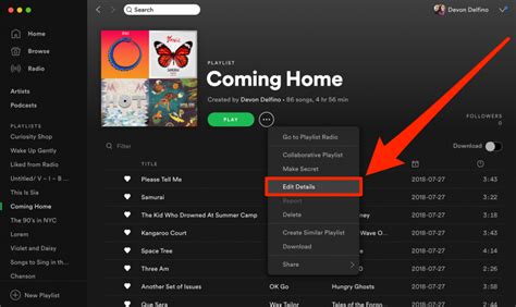 How To Change A Playlists Name On Spotify Using The